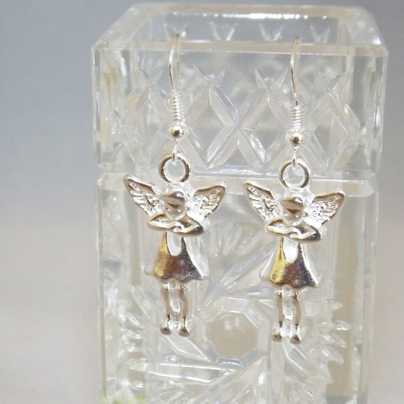 Silver plated Angel  pendant/earrings. New (#1910) - Picture 2 of 4